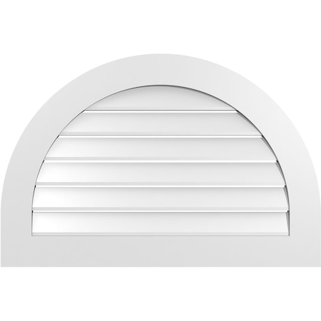 Ekena Millwork Round Top Surface Mount PVC Gable Vent: Functional, w/ 3-1/2"W x 1"P Standard Frame, 36"W x 24"H GVPRT36X2401SF